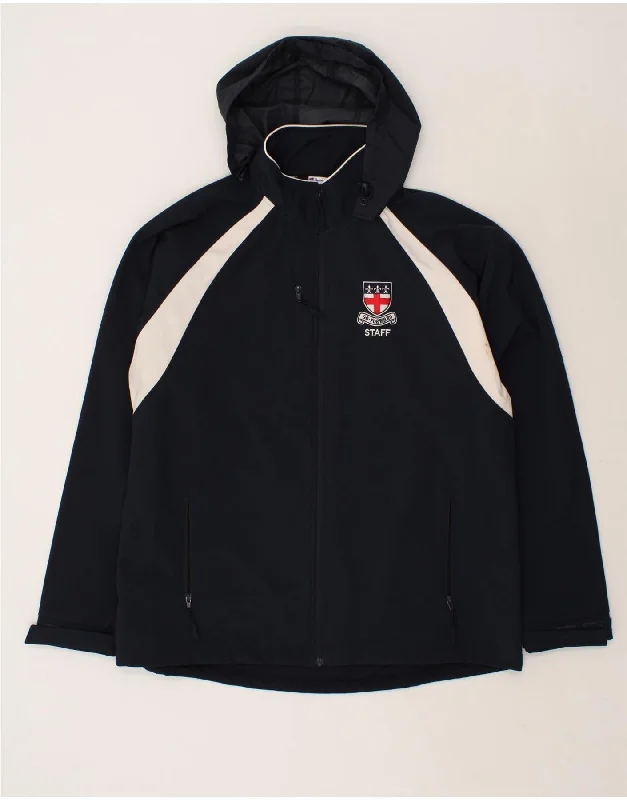 Men's Coats with Removable LiningsCHAMPION Mens Graphic Windbreaker Jacket UK 44 2XL Navy Blue Polyester