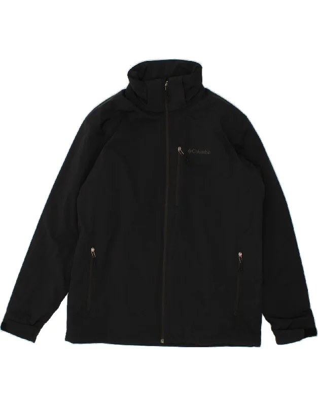Men's Coats with Patchwork DesignsCOLUMBIA Mens Windbreaker Jacket UK 42 XL Black Polyester