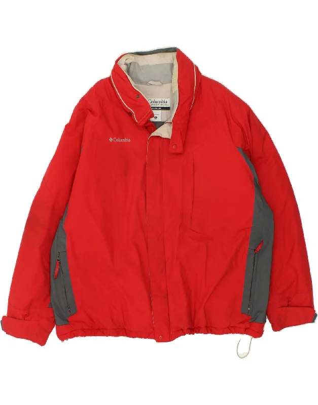 Men's Coats with Contrast StitchingCOLUMBIA Mens Windbreaker Jacket UK 44 2XL Red Colourblock Nylon Men's Coats with Contrast StitchingCOLUMBIA Mens Windbreaker Jacket UK 44 2XL Red Colourblock Nylon