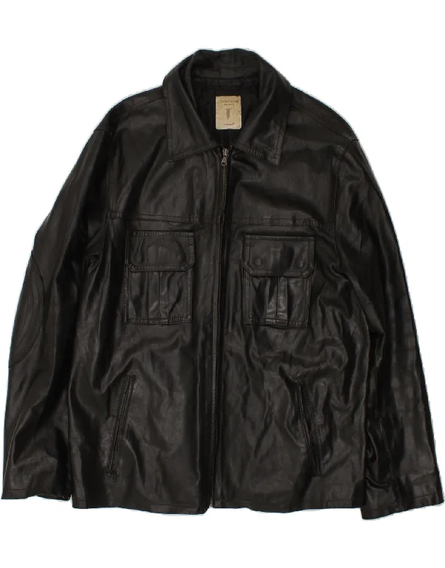 Trendy Men's Anorak JacketsCONBIPEL Mens Leather Jacket UK 40 Large Black Leather