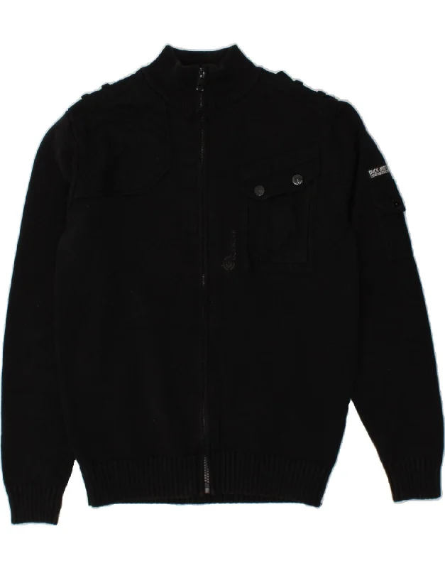 Men's Coats with ButtonsDUCK AND COVER Mens Graphic Bomber Jacket UK 40 Large Black Cotton