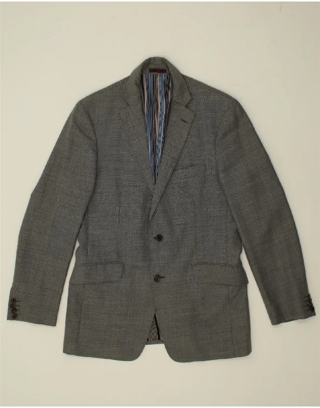 Men's Coats for SkiingETRO Mens 2 Button Blazer Jacket IT 50 Large Grey Wool