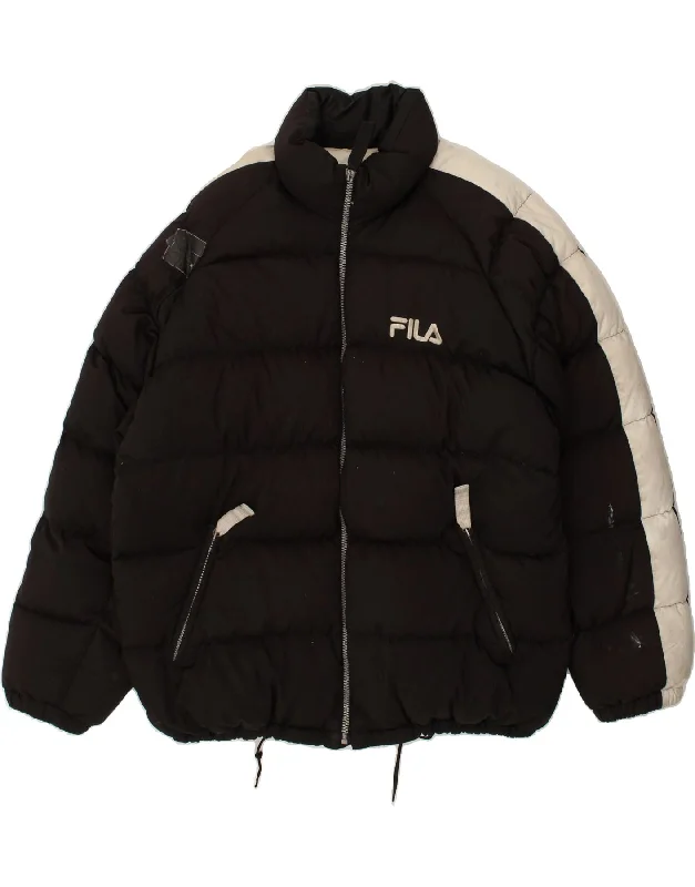 Men's Coats for SkiingFILA Mens Padded Jacket IT 56 3XL Black Colourblock