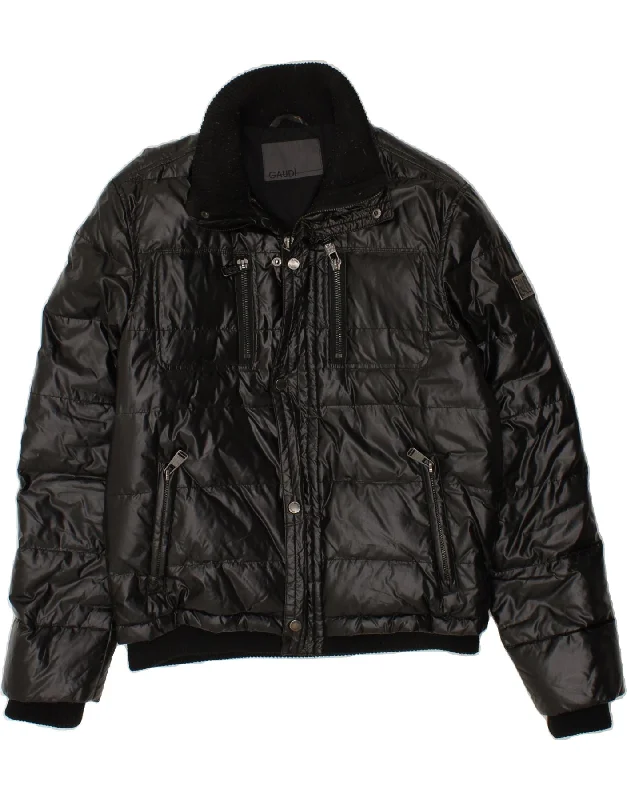 Stylish Men's Biker JacketsGAUDI Mens Padded Jacket UK 40 Large Black Nylon