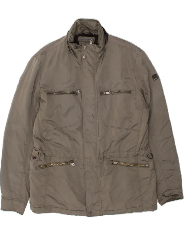 Versatile Men's Pea CoatsGEOX Mens Hooded Utility Jacket UK 44 2XL Grey Polyester