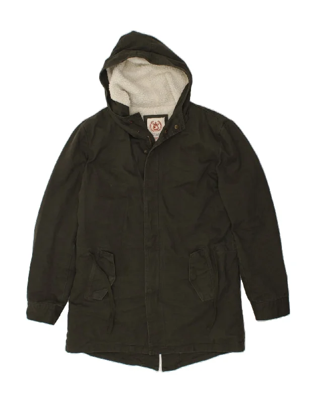 Trendy Men's Anorak JacketsGYMNASIUM Mens Sherpa Hooded Windbreaker Jacket UK 40 Large Green Cotton
