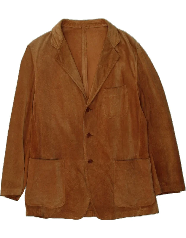 Men's Coats Made in the USAHENRY COTTONS Mens Suede Jacket UK 40 Large Brown Suede