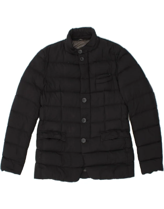Men's Coats with Patchwork DesignsHERNO Mens Padded Jacket UK 36 Small Navy Blue