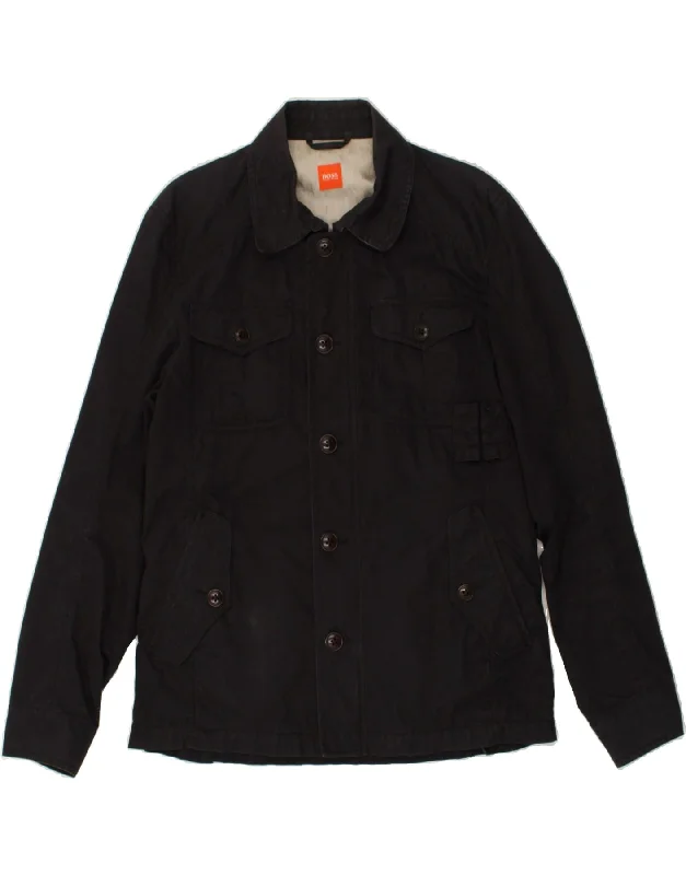 Men's Coats with Tactical FeaturesHUGO BOSS Mens Utility Jacket IT 48 Medium Black Cotton Men's Coats with Tactical FeaturesHUGO BOSS Mens Utility Jacket IT 48 Medium Black Cotton