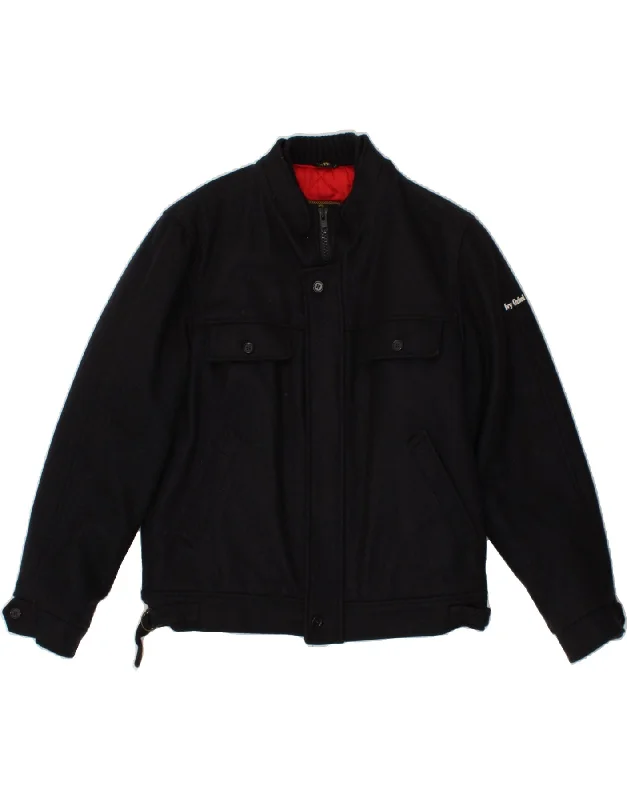 Men's Coats with Modern CutsIVY OXFORD Mens Padded Jacket UK 40 Large Navy Blue Wool
