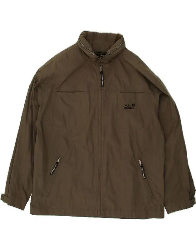 Men's Coats for Mild WeatherJACK WOLFSKIN Mens Hooded Windbreaker Jacket UK 44/46 XL Brown Polyester Men's Coats for Mild WeatherJACK WOLFSKIN Mens Hooded Windbreaker Jacket UK 44/46 XL Brown Polyester