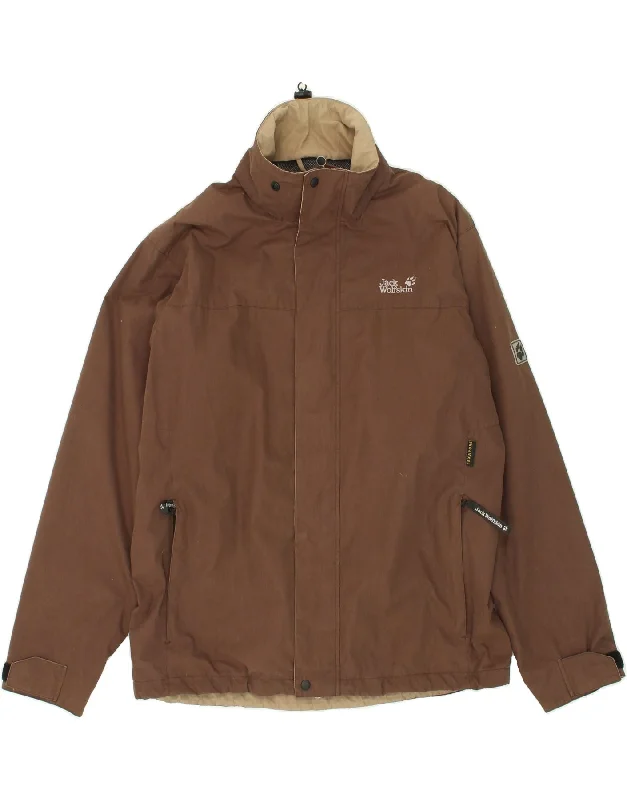 Men's Coats for WorkJACK WOLFSKIN Mens Rain Jacket UK 40/42 Large Brown Polyester