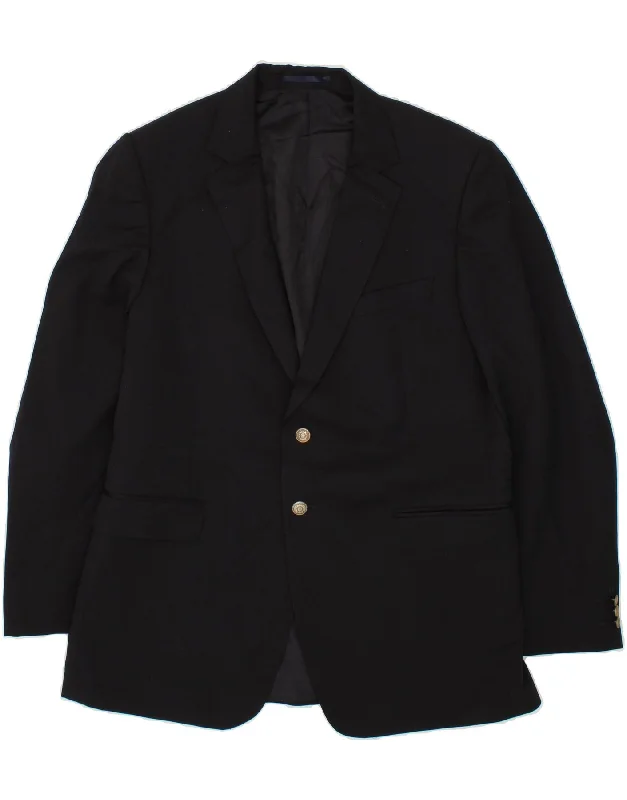 Weather-Resistant Men's CoatsJAEGER Mens 2 Button Blazer Jacket UK 40 Large Navy Blue Polyester Weather-Resistant Men's CoatsJAEGER Mens 2 Button Blazer Jacket UK 40 Large Navy Blue Polyester