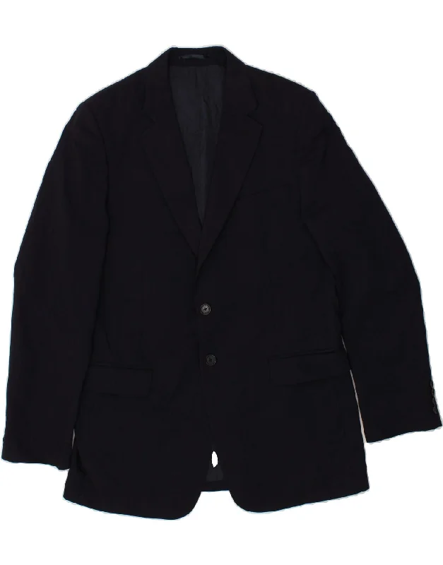 Men's Coats with HoodsJAEGER Mens 2 Button Blazer Jacket UK 42 XL Navy Blue