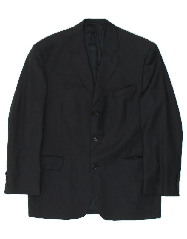 Classic Men's Trench CoatsJAEGER Mens 3 Button Blazer Jacket IT 50 Large Navy Blue Wool Classic Men's Trench CoatsJAEGER Mens 3 Button Blazer Jacket IT 50 Large Navy Blue Wool