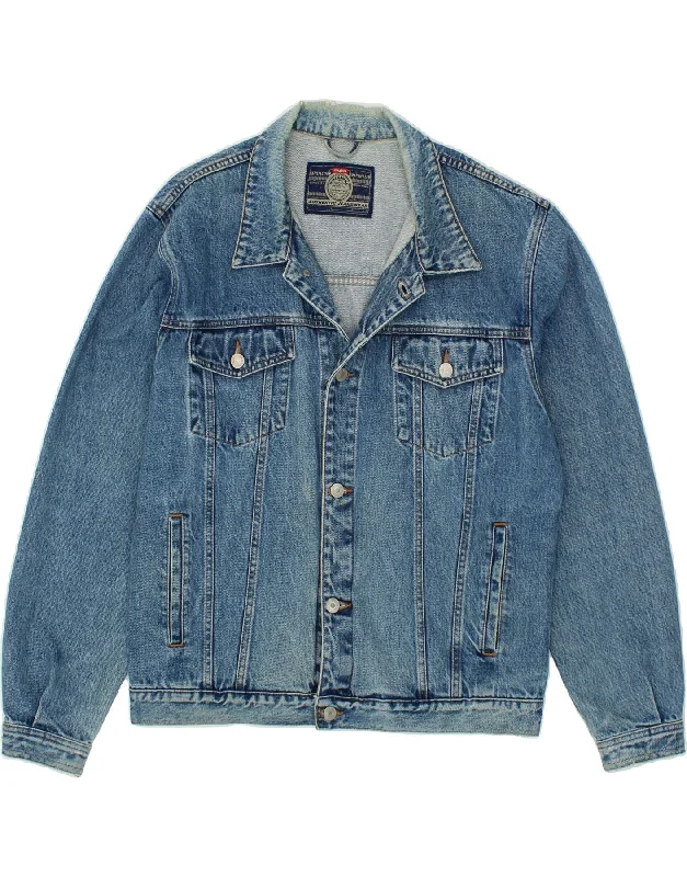 Casual Men's Bomber JacketsJINGLERS Mens Denim Jacket UK 40 Large Blue Cotton