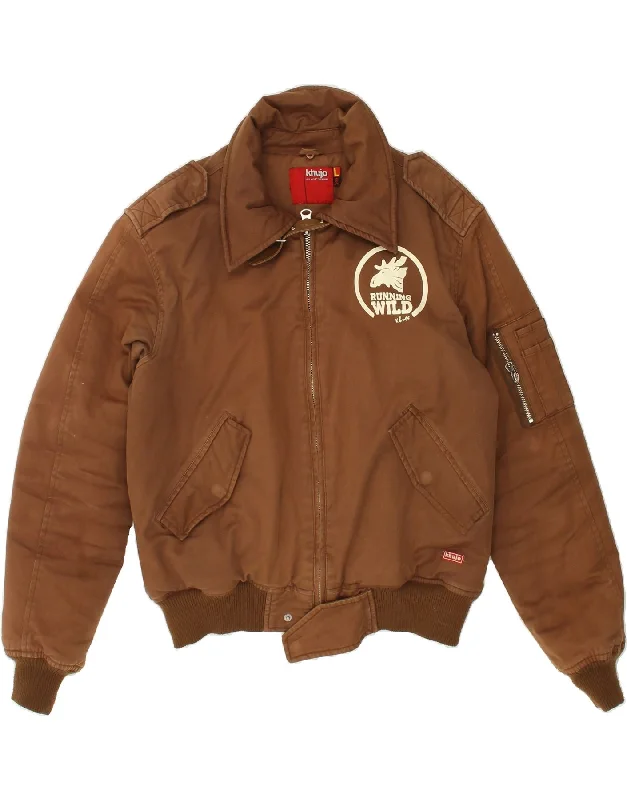 Men's Coats with Quick-Dry FabricKHUJO Mens Graphic Military Jacket UK 40 Large Brown Cotton Men's Coats with Quick-Dry FabricKHUJO Mens Graphic Military Jacket UK 40 Large Brown Cotton