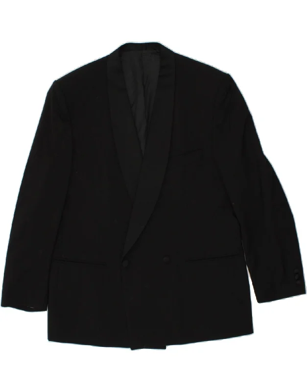 Men's Coats for Big and TallLEBOLE Mens Double Breasted Blazer Jacket UK 44 2XL Black Merino Wool Men's Coats for Big and TallLEBOLE Mens Double Breasted Blazer Jacket UK 44 2XL Black Merino Wool