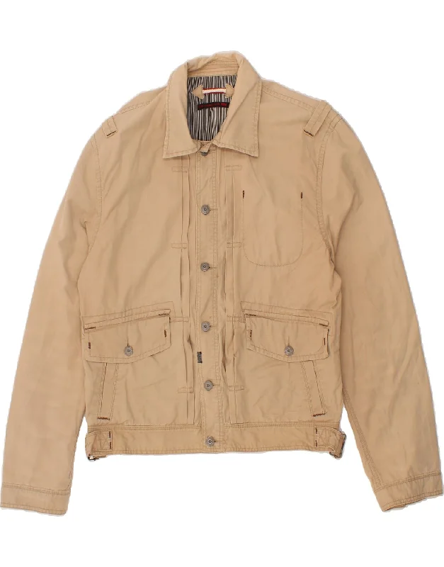Men's Coats with Magnetic ClosuresLEVI'S Mens Bomber Jacket UK 42 XL Beige Cotton