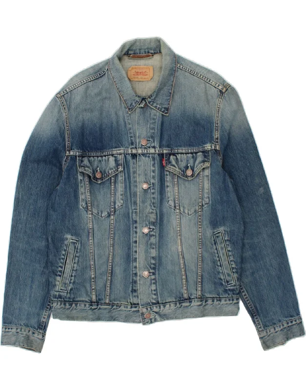 Designer Men's OvercoatsLEVI'S Mens Denim Jacket UK 40 Large Blue Cotton