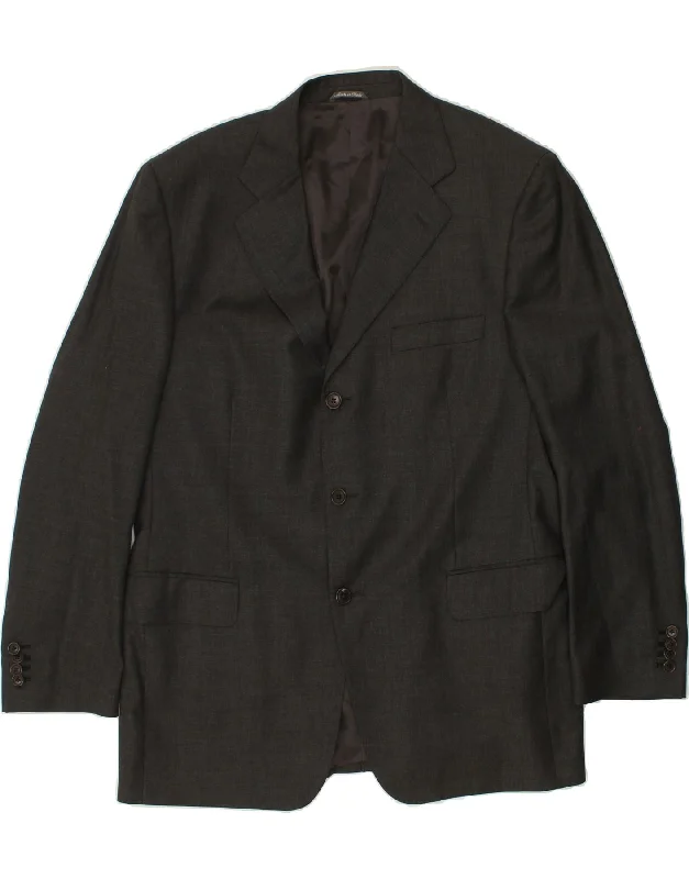 Men's Coats for Big and TallLORO PIANA Mens 3 Button Blazer Jacket EU 56 3XL Grey Wool Men's Coats for Big and TallLORO PIANA Mens 3 Button Blazer Jacket EU 56 3XL Grey Wool