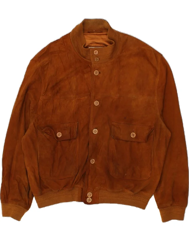 Men's Coats for SnowshoeingMABRUN Mens Suede Bomber Jacket IT 54 2XL Brown Polyester