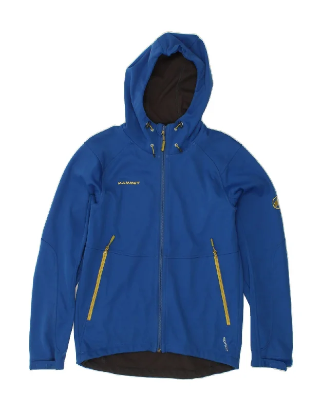 Classic Men's Trench CoatsMAMMUT Mens Hooded Windbreaker Jacket UK 36 Small Blue Polyester