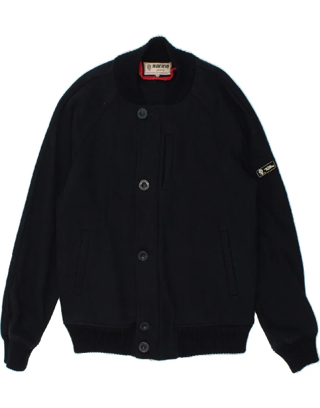 Men's Coats with Fur TrimMARINA YACHTING Mens Bomber Jacket IT 52 XL Navy Blue Wool