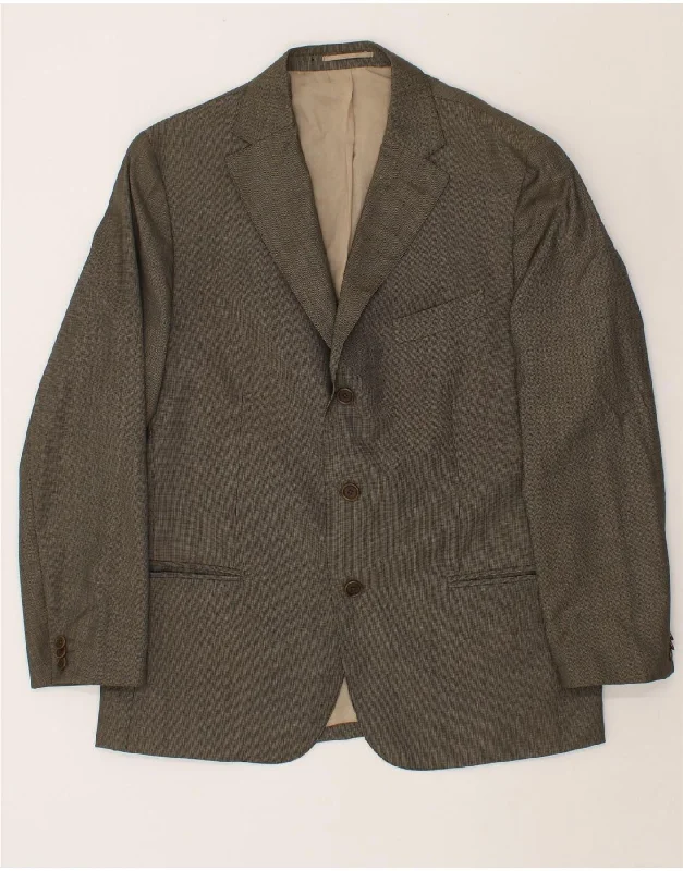 Men's Coats with PocketsMASSIMO DUTTI Mens 3 Button Blazer Jacket IT 54 2XL Grey Wool