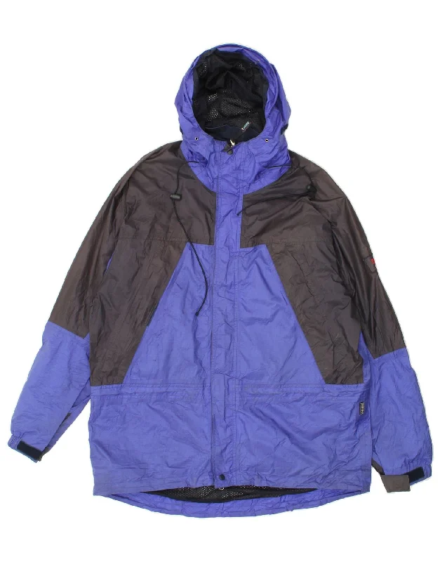 Designer Men's OvercoatsMELLO'S Mens Hooded Rain Jacket UK 42/44 XL Purple Colourblock Polyamide