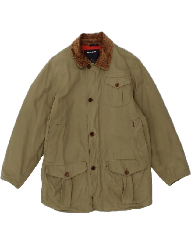 Men's Coats with Fur TrimNAUTICA Mens Utility Jacket UK 36 Small Beige Cotton