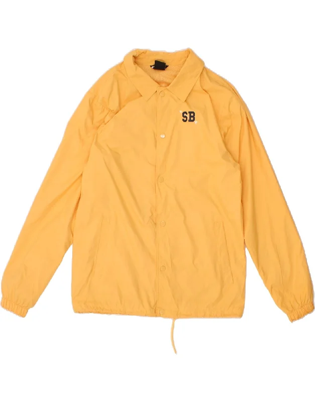 Men's Coats with Hidden PocketsNIKE Mens Rain Jacket  UK 36 Small Yellow Polyester