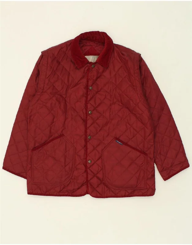 Men's Coats for Ice FishingNORTH POLE Mens Quilted Jacket UK 48 XL Maroon Nylon
