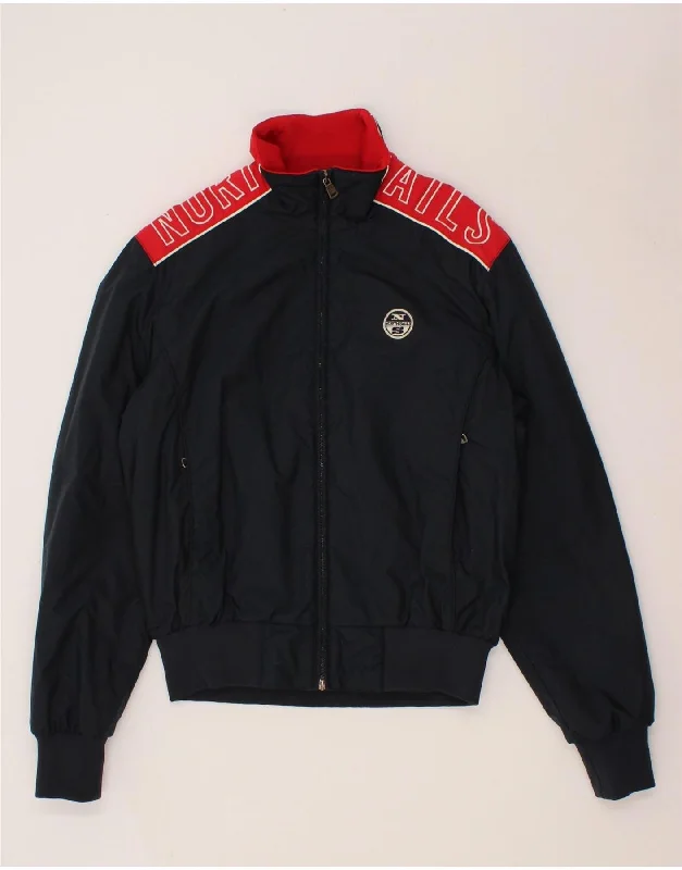 Men's Coats with Synthetic InsulationNORTH SAILS Mens Graphic Bomber Jacket UK 38 Medium Navy Blue Colourblock Men's Coats with Synthetic InsulationNORTH SAILS Mens Graphic Bomber Jacket UK 38 Medium Navy Blue Colourblock