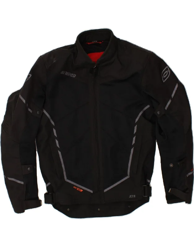 Men's Coats with Tactical FeaturesOZONE Mens Motorcycle Biker Jacket UK 42 XL Black Polyester
