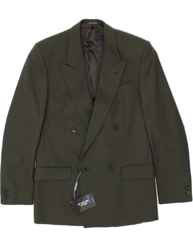 Men's Coats with Water-Repellent FabricPRINCIPE Mens Double Breasted Blazer Jacket IT 46 Small Green Virgin Wool Men's Coats with Water-Repellent FabricPRINCIPE Mens Double Breasted Blazer Jacket IT 46 Small Green Virgin Wool
