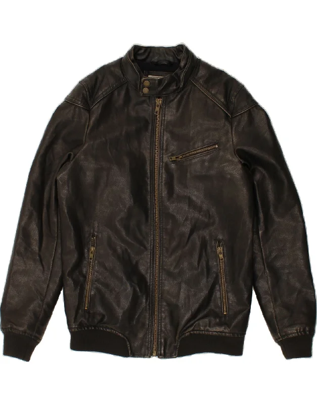 Winter-Ready Men's CoatsPULL & BEAR Mens Bomber Jacket UK 38 Medium Black Polyurethane