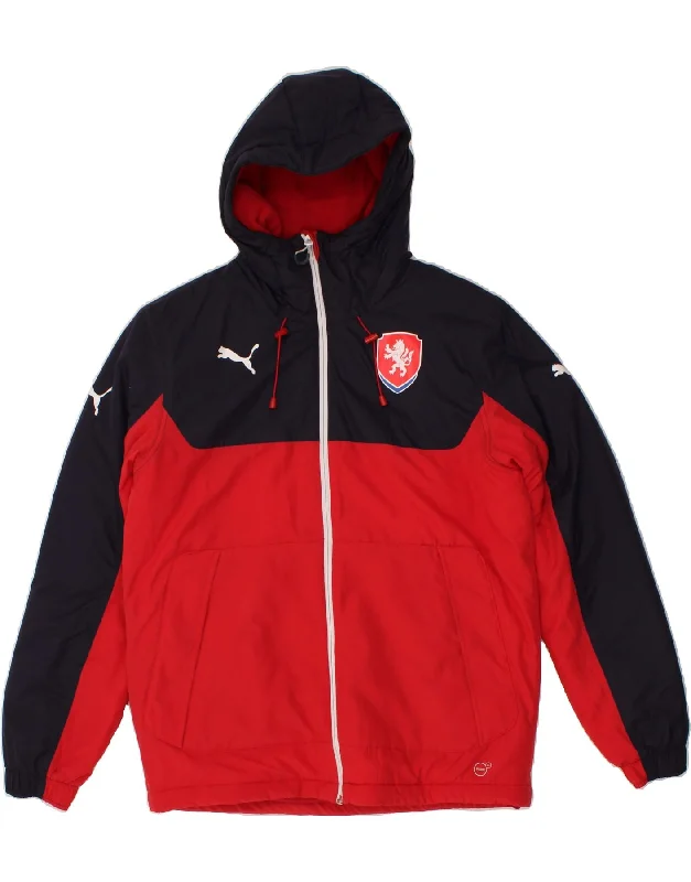 Men's Coats for AutumnPUMA Mens Graphic Hooded Windbreaker Jacket UK 36 Small Red Colourblock Men's Coats for AutumnPUMA Mens Graphic Hooded Windbreaker Jacket UK 36 Small Red Colourblock