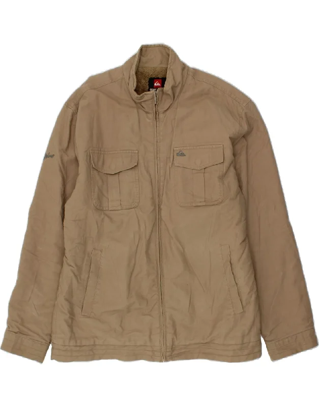 Men's Coats with Synthetic InsulationQUIKSILVER Mens Graphic Sherpa Jacket 3XL Beige Cotton