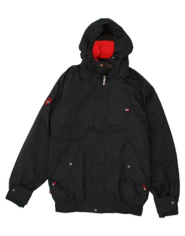 Men's Coats with Magnetic ClosuresQUIKSILVER Mens Hooded Windbreaker Jacket UK 38 Medium Black