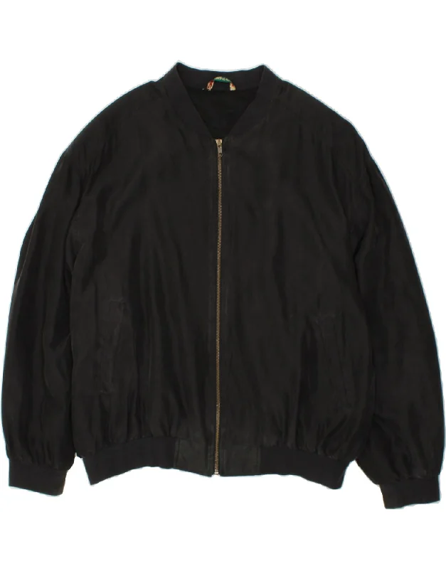 Men's Coats with Down InsulationRED POINT Mens Bomber Jacket IT 54 2XL Black Silk