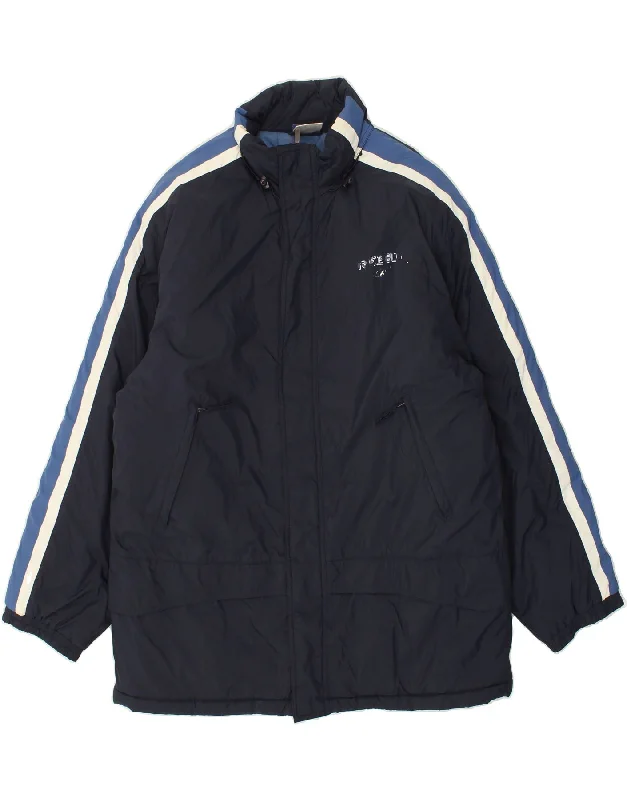 Men's Coats for Tall MenREEBOK Mens Graphic Hooded Padded Jacket UK 40 Large Navy Blue Nylon Men's Coats for Tall MenREEBOK Mens Graphic Hooded Padded Jacket UK 40 Large Navy Blue Nylon