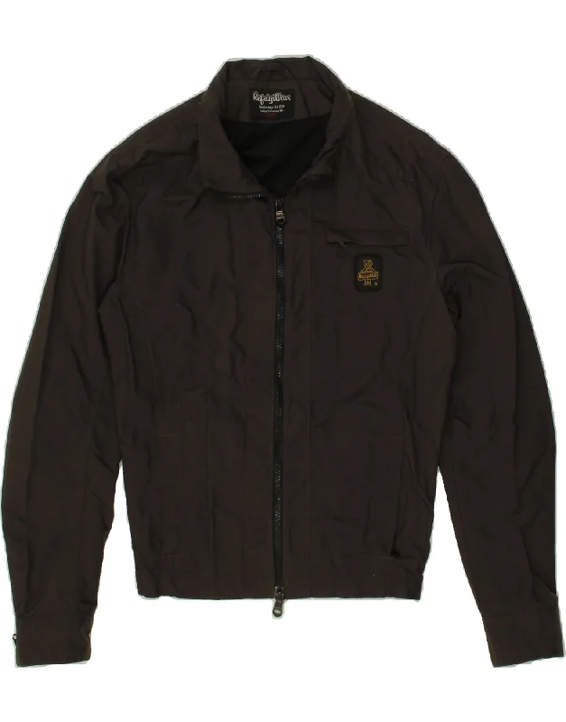 Affordable Men's Winter CoatsREFRIGIWEAR Mens Rain Jacket UK 38 Medium Brown Colourblock Nylon