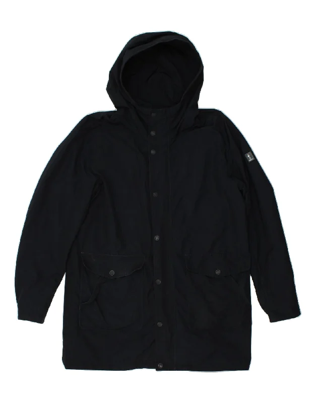 Men's Coats for TravelREFRIGUE Mens Hooded Utility Jacket UK 44 2XL Navy Blue