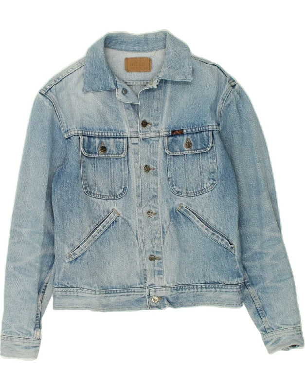 Men's Coats with Snap ButtonsRIFLE Mens Denim Jacket UK 38 Medium Blue