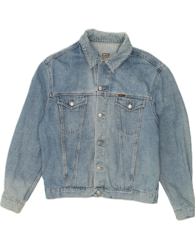 Men's Coats for Every BudgetRIFLE Mens Denim Jacket UK 40 Large Blue Cotton
