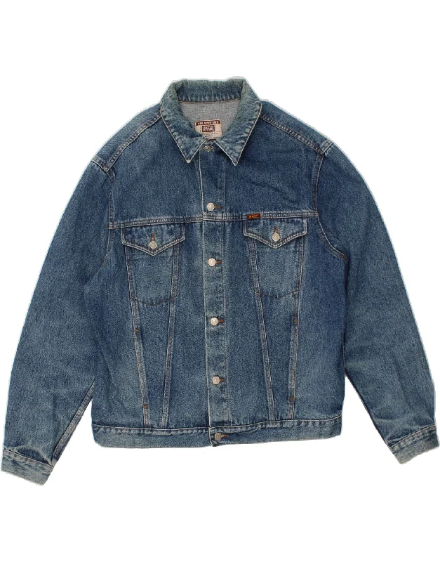 Men's Coats with Water-Repellent FabricRIFLE Mens Denim Jacket UK 42 XL Blue Cotton