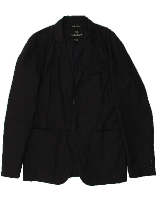 Men's Coats Made in ItalySCOTCH & SODA Mens 2 Button Blazer Jacket IT 52 XL Navy Blue Polyester Men's Coats Made in ItalySCOTCH & SODA Mens 2 Button Blazer Jacket IT 52 XL Navy Blue Polyester
