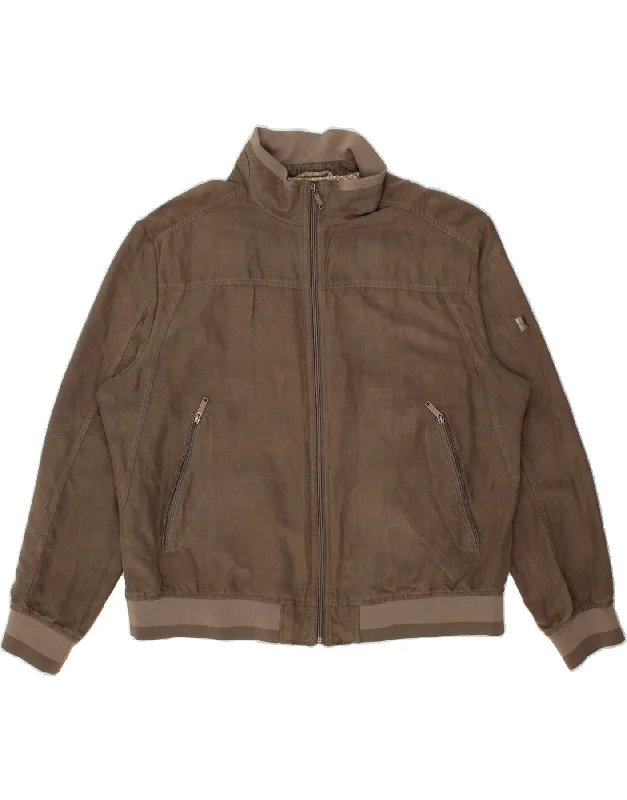 Affordable Men's Winter CoatsSEA BARRIER Mens Bomber Jacket UK 44 2XL Grey Polyester