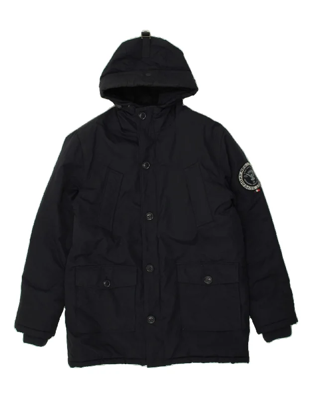 Men's Coats for City WearSUPERDRY Mens Hooded Windbreaker Jacket UK 42 XL Navy Blue Polyester Men's Coats for City WearSUPERDRY Mens Hooded Windbreaker Jacket UK 42 XL Navy Blue Polyester